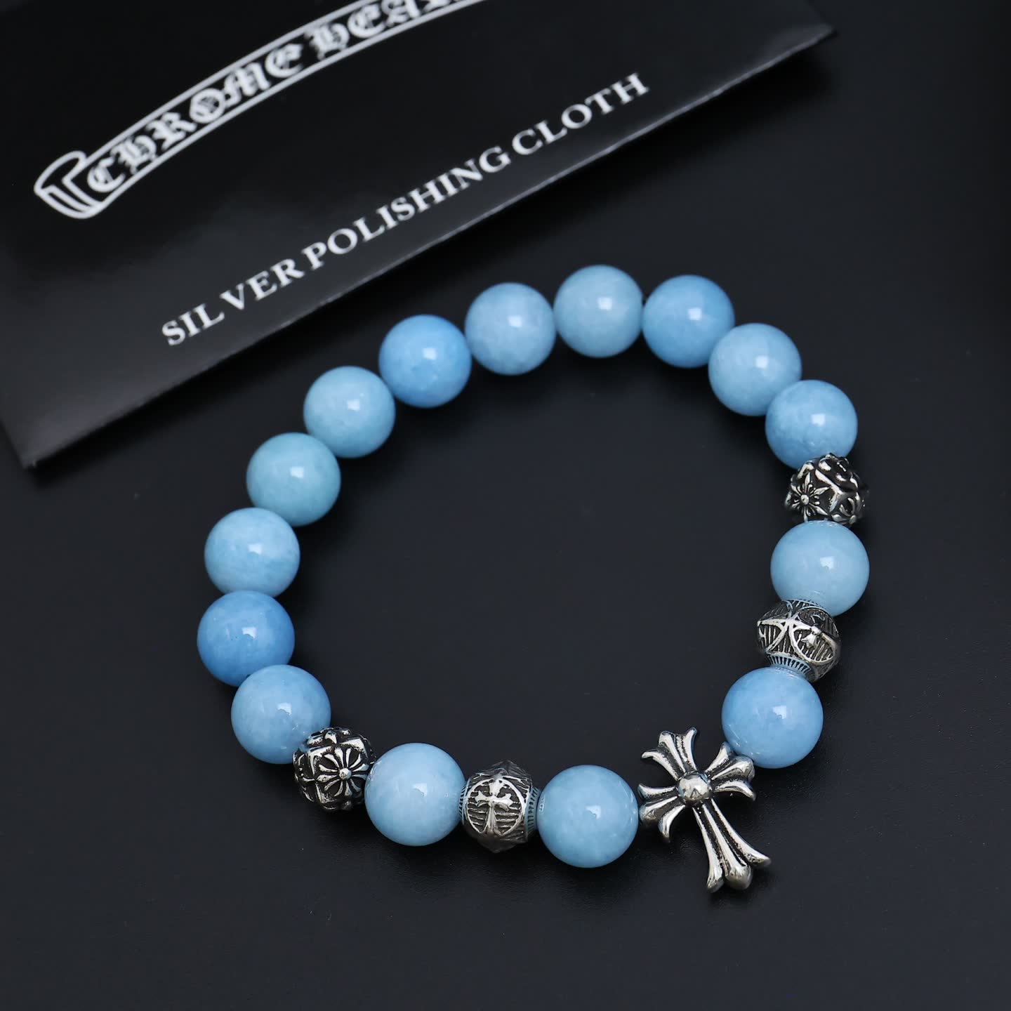 Chrome Hearts Silver Cross Bracelet